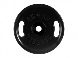 MB-PltBS-25 Rubber disc "Euro-Classic" with handles, black, 51 mm, 25 kg