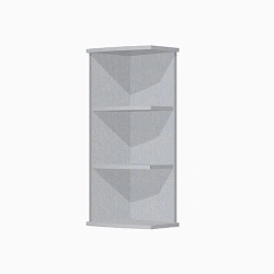 Corner shelving unit hinged open model PS-1