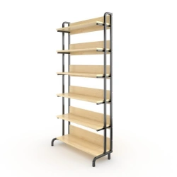 One-sided library shelving unit