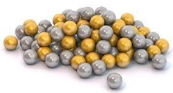 Balls 6 cm dia. (100 pcs. in a net) gold and silver colour