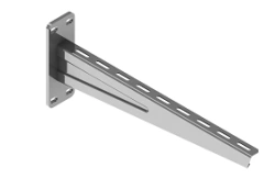 Support bracket reinforced BSOL 30-000, with overall dimensions from 130x64x130 mm to 180x64x830 mm, with metal thickness of the