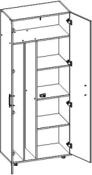 Inventory cupboard. Size (w x h x d): 700 x 420 x 1982mm. (Furniture for kindergartens brand "Interior" series "TDI Kids")