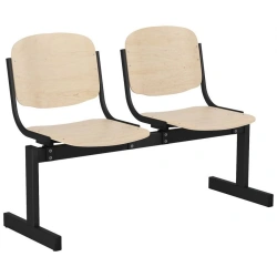 Multi-seat sectional made of bent laminated plywood, non-folding seat Model: SMN of "Edelwood" trade mark