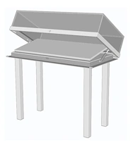 Horizontal display cabinet 1000 x 500 x 900 mm
