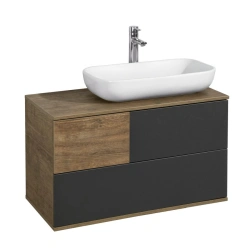 Cabinet under sink Aquaton Terra 85 oak country, anthracite 1A247201TEKA01.A247.2.01T.EKA.0