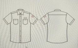 Short-sleeved men's uniform shirt for workers of company trains