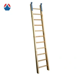 Wooden ladder with hooks