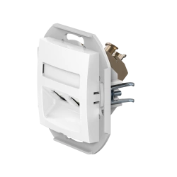 CADUCEUS ALING PRESTIGE Flush-mounted double computer socket with Keystone RJ45 8P8C cat. 6 FTP modules, white, art. 6 FTP, whit