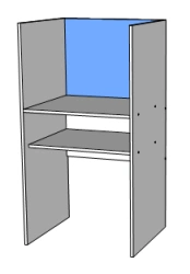 Pupil's table with acoustic cabin for foreign language classrooms.