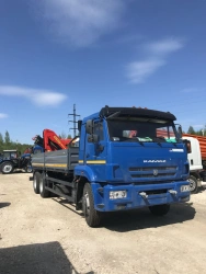 Special purpose vehicle with KMA type hydraulic loading crane on the basis of KAMAZ 43118 and its modifications 41K33N-Z100