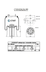 ST01.02626.RR - Pneumatic spring (air spring, air cushion, air balloon) with plastic cup.