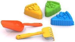 Sand Set #108 (3 moulds "Cakes", rake, scoop)