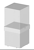 Horizontal display cabinet 700x700x1400 mm