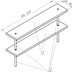 Laboratory over-table shelf ML-NK-P