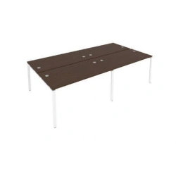 Modular metal-framed conference table of "Edelwood" trade mark