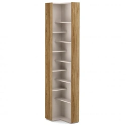 "SOHO" GN1-02.DT, Shelving unit corner end right gl.400/left gl.608 (oak) from the set of modular furniture "SOHO".