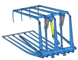 Replacement implement for the universal agricultural loader PKU-0,8: rake grate PKU-0,8-4