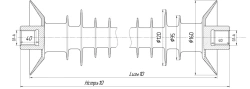 Fixing rod insulator with ribbed sheath made of organosilicon rubber FSPKr 70-25/1,3-P-R