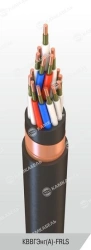 Control cable with copper conductors insulated with polyvinylchloride plasticate of reduced fire hazard, for nominal p