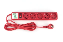 Filter-extension Power Cube 3,0 m 5 sockets (red)