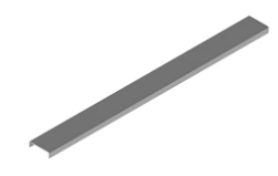 Reinforced light channel cover KUS KL 000x00, with overall dimensions from 50x50x3000 mm to 150x50x3000 mm with metal thickness
