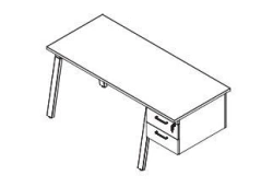 Straight table with drawer. Line" furniture set