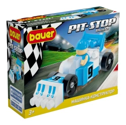 Children's developmental toy Bauer series "Pit Stop" set "Racing car" in a box (colour white, blue). 32 elements