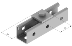 Square washer SMA 602, with overall dimensions 40x40 mm, metal thickness 5,0 mm, stainless steel grade AISI 304.