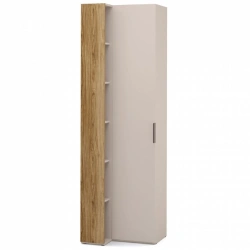 "SOHO" FBE-02.DS/DT, Transitional cupboard (beige) with shelf unit (oak) 608/400 from the "SOHO" modular furniture set