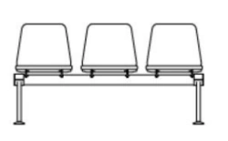 Sectional armchair rigid