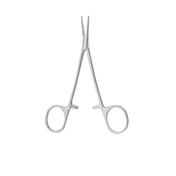 TZ-01-285-12,5 Neonatal 1x2-tooth toothed hemostatic clamp, straight, 125 mm