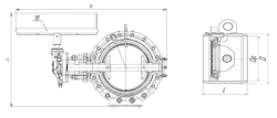Welded butterfly valve SAZ 99022 DN 150-1200 PN 1,0-1,6 MPa