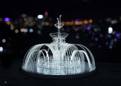 Illumination frame "LED fountain" - decorative street lamp, installed as a stand-alone station