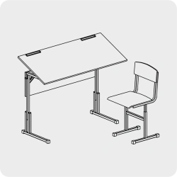 Pupil's table for drawing and painting