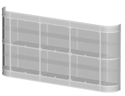 Display case 3,898 x 450 x h 2000