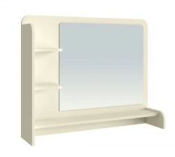Wooden bedroom furniture, models: Mirror with shelf