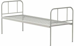Metal bed (rectangular backrests, welded mesh, bed - U-shaped profile) Model: K-2 of "Edelwood" trade mark