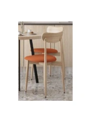 Solid wood chair with upholstered seat