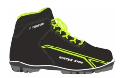 Winter Star comfort ski boots black (lime neon logo) S