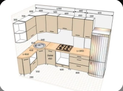 Set of kitchen furniture "Terazzo ZDRKD-2"