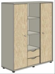 Shelf with sliding doors. Set of furniture "Gamma"