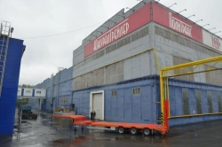 Semitrailer Politrans 94183-072. In the version: metal sliding platform with a straight load platform, with a flatbed flatbed