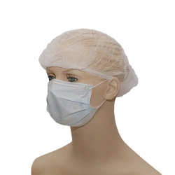 Medical mask of nonwoven materials sterile "GEXA" (three-layer, on elastic band, blue)
