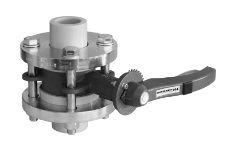 Welded butterfly valve with PP pipes