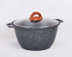 4L cast aluminium saucepan (with non-stick coating) Kukmara TM, with glass lid, "Granit ultra Induction" line