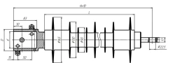 Cantilever rod insulator with ribbed shell made of organosilicon rubber KSPKr 160-25/1,5-D-T1