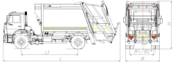 Rear-loading rubbish truck model MK-4544-06