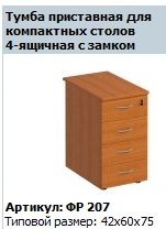 "Formula" Sideboard for compact tables 4 drawers with locking centre lock article FR 207