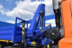 Flatbed platform, type 6706, modification 67063F with CMU manufactured by OOO "Ural Lifting Mechanisms Plant" (OOO "UZPM") on th