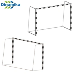 Mobile steel handball and mini football goal (pair)
